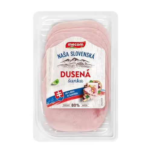 Šunka dusená nárez bravčový 90% 100g, Mecom