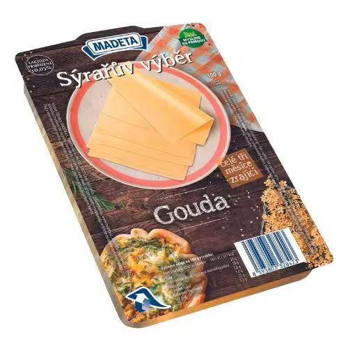 Syr Gouda 48% plátky 100g Madeta
