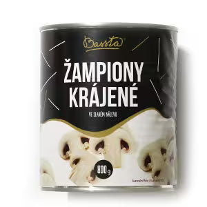 Šampiňóny krájané (850ml) 800g Bassta