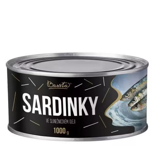 Sardinky v slnečnicovom oleji 1000g Bassta plech