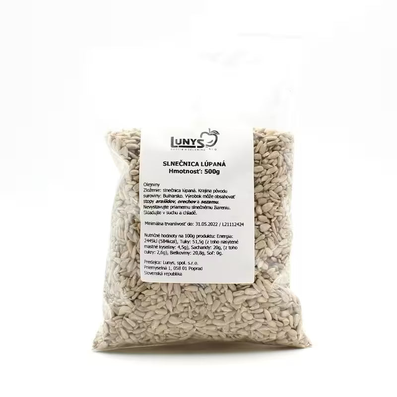 Slnečnica lúpana surová LUNYS 500 g