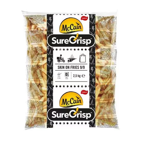 Mrazené Hranolky SureCrisp so šupkou 9/9mm 2,5kg McCain