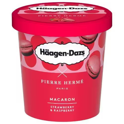 Mrazená Häagen-Dazs Makrónky zmrzlina Jahoda, malina 420ml