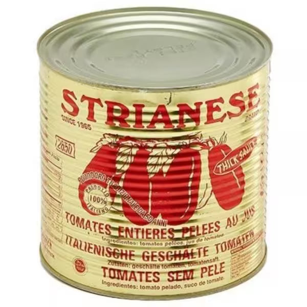 Paradajky lúpané celé 2,5kg Strianese