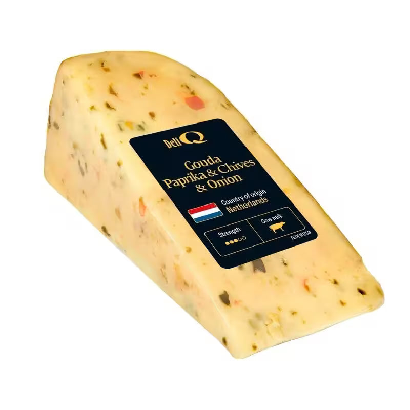 Syr Gouda Paprika&Pažítka&Cibuľa cca 135g Deli Q