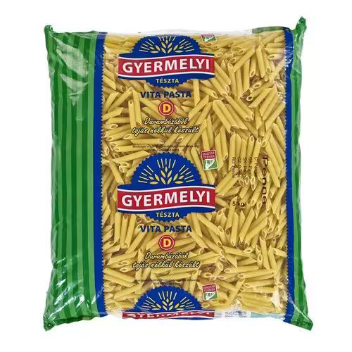 Cestoviny Penne semolinové 5kg Gyermelyi