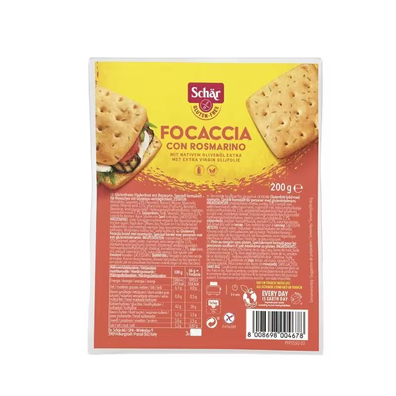 Focaccia al Rosmarino bezgluténový 200g Schär