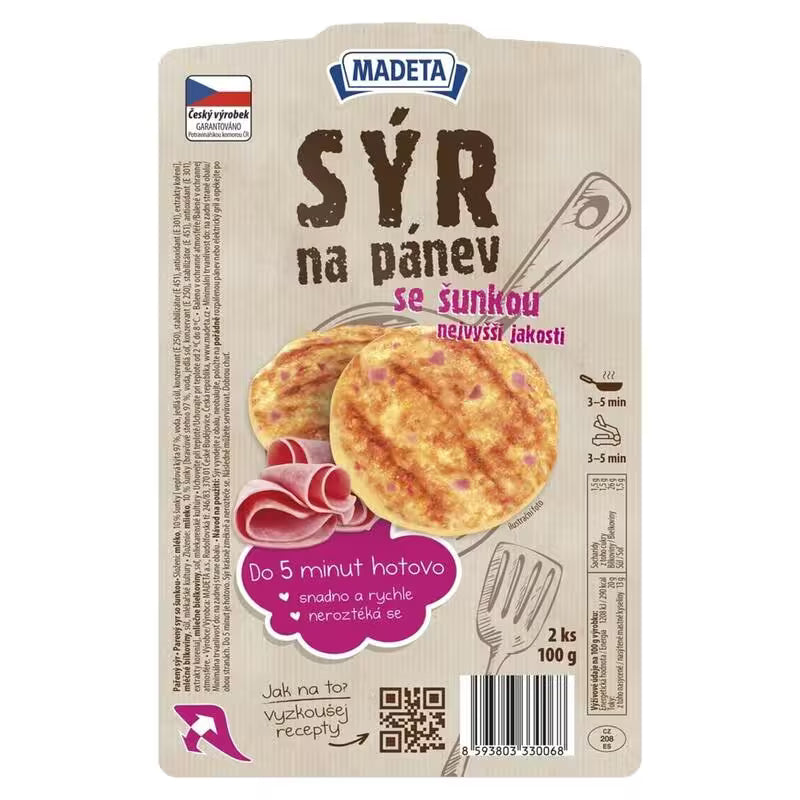 Syr na panvicu šunka 100g Madeta