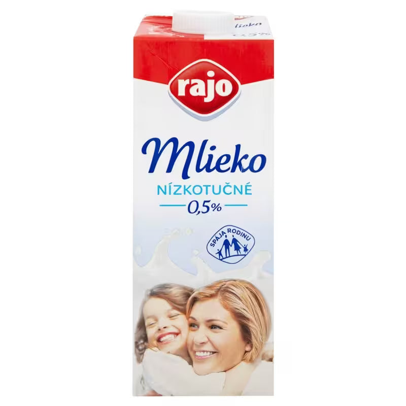 Mlieko nízkotučné 0,5% 1l Rajo