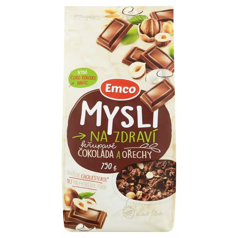 Müsli chrumkavé čokoláda a orechy 750g Emco