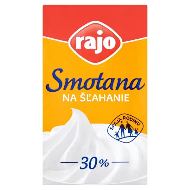Smotana na šľahanie živočíšna 30% RAJO 250ml
