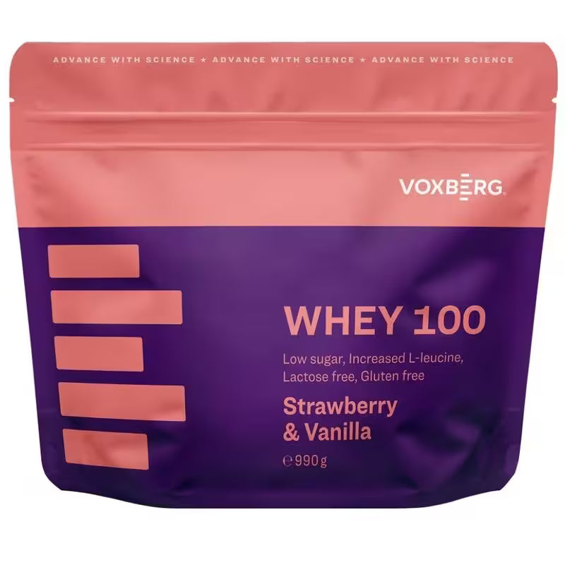Proteín Whey 100 Jahoda & Vanilka 990g Voxberg