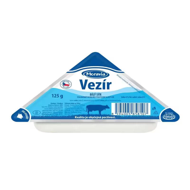 Syr Vezír biely nezrejúci 125g Moravia