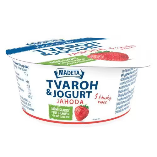 Tvaroh & jogurt jahoda 135g Madeta