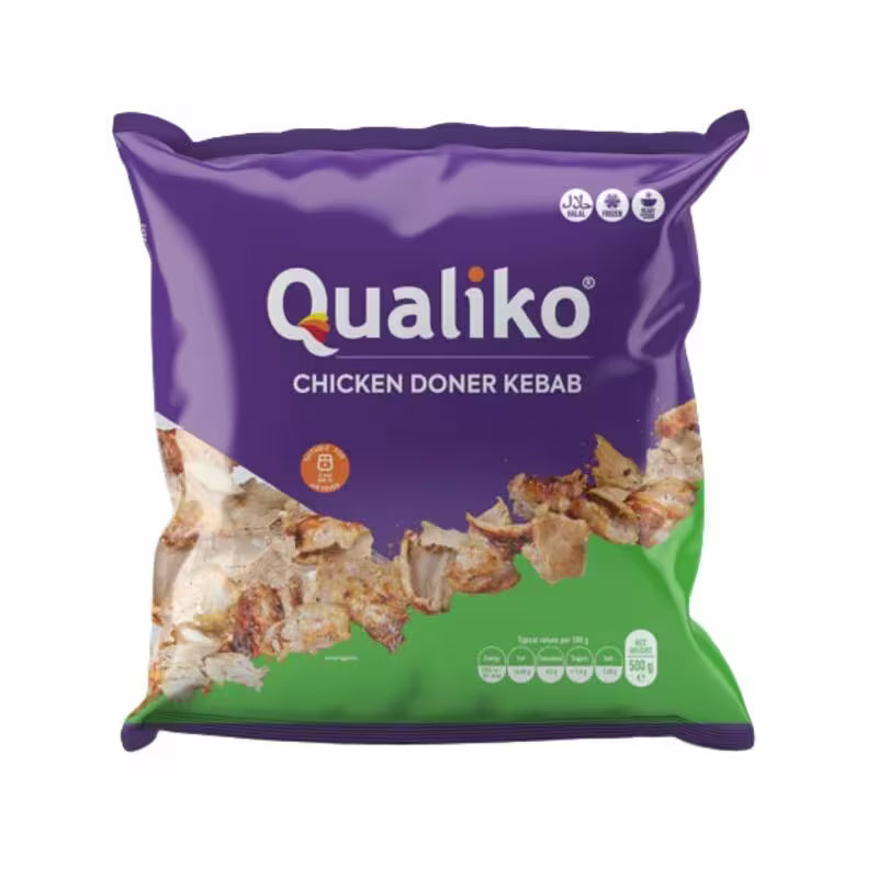 Mrazený Doner Kebab kurací, krájaný 500g Qualiko