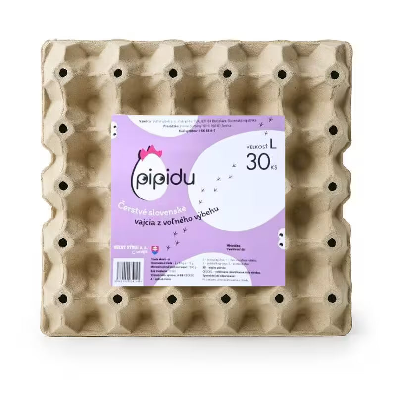 Vajcia z voľného výbehu L 30ks Pipidu
