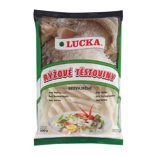 Ryžové cestoviny Penne bezvaječné 300g Lucka
