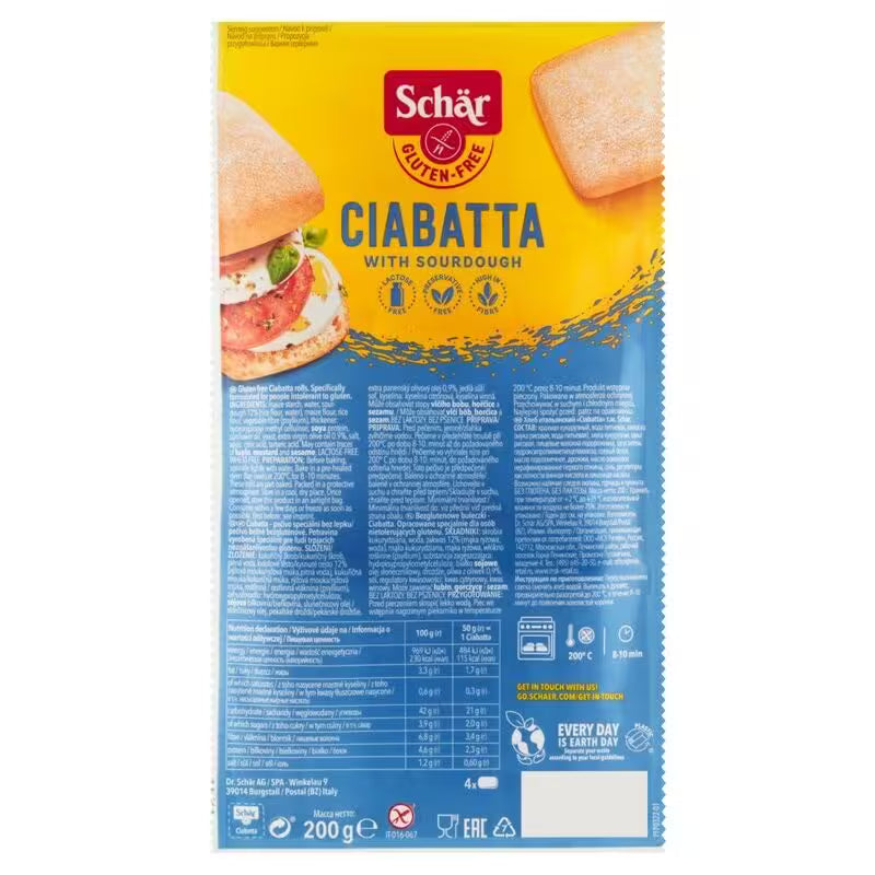 Pečivo Ciabatta bezlepková 200g Schär