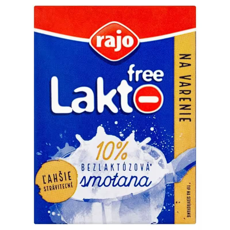 Smotana BEZLAKTÓZOVÁ na varenie 10% RAJO 200ml