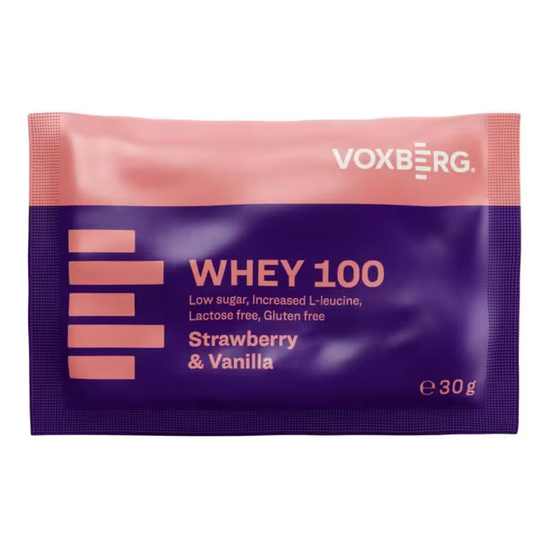 Proteín Whey 100 Jahoda & Vanilka 30g Voxberg