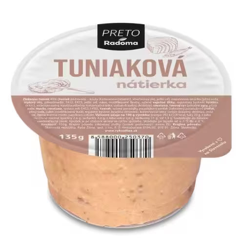 Nátierka Tuniaková 135g PRETO Radoma VÝPREDAJ