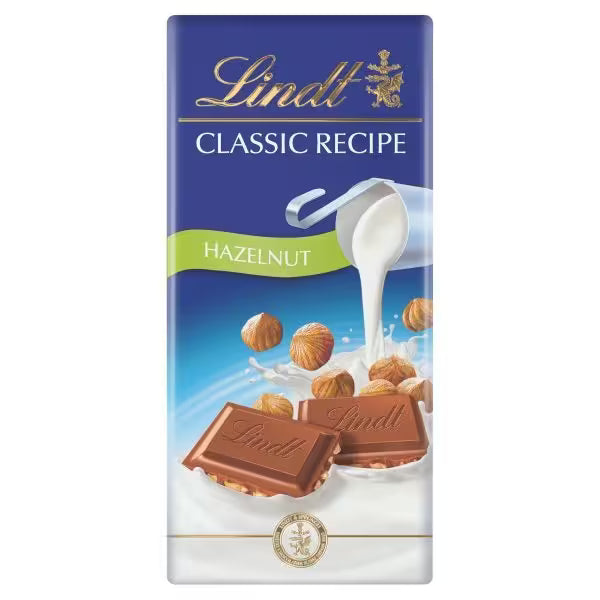 Lindt Classic Recipe mliečna čokoláda s lieskovými orieškami 100g