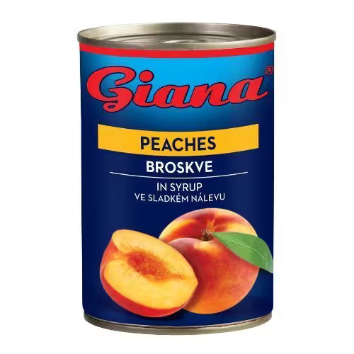 Kompót Broskyne polené lúpané 425ml Giana