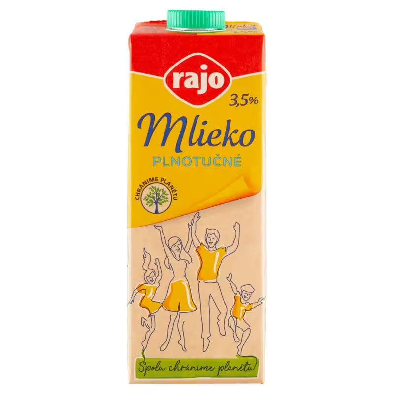 Mlieko plnotučné 3,5% UHT 1l Rajo