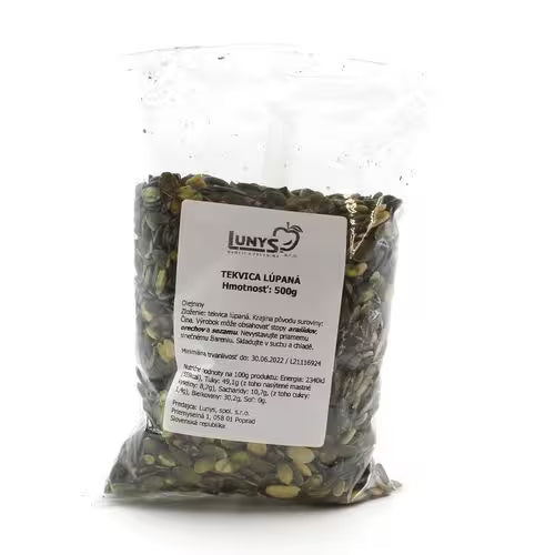 Tekvicové semiačka lúpané LUNYS 500g