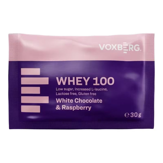 Proteín Whey 100 Biela Čokoláda&Malina 30g Voxberg