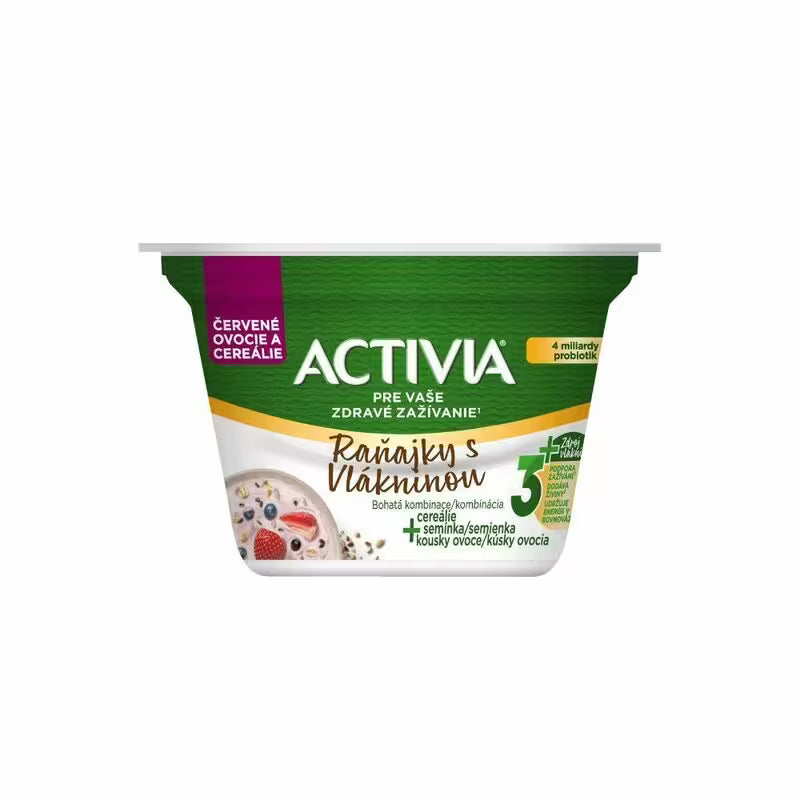 Activia jogurt s vlákninou Červené ovocie 170g Danone VÝPREDAJ