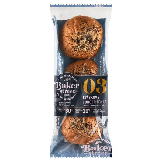 Žemle Burger kváskové 3x100g Baker Street