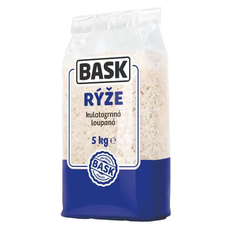 Ryža guľatozrnná lúpaná 5kg Bask
