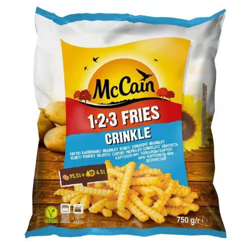 Mrazené Zemiakové vlnky 123 Fries Crinkle 750g McCain