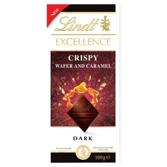 Lindt Excellence Horká čoko sušienky&karamel 100g