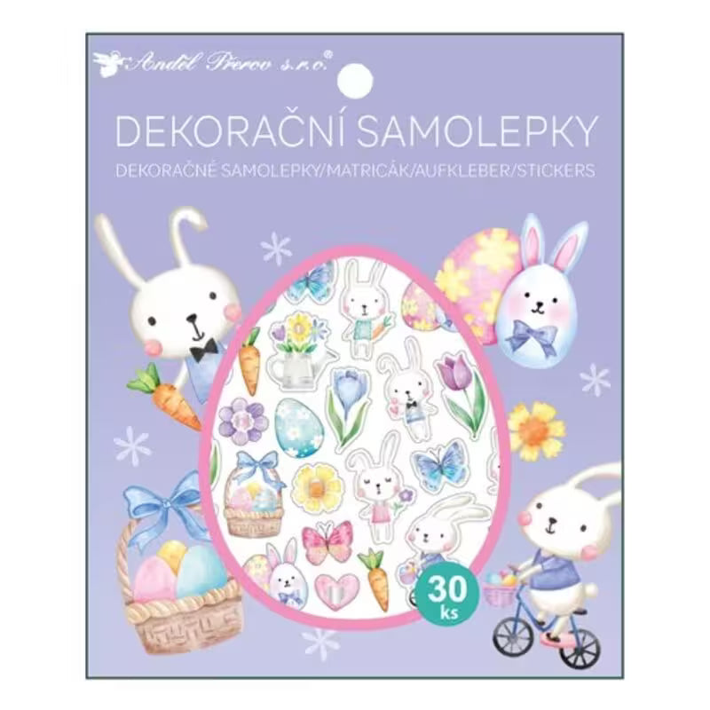 Samolepky zajačikovia 13x15,5cm 30ks