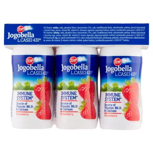 Jogurtový nápoj Jogobella Jahoda 6x100g Zott VÝPREDAJ