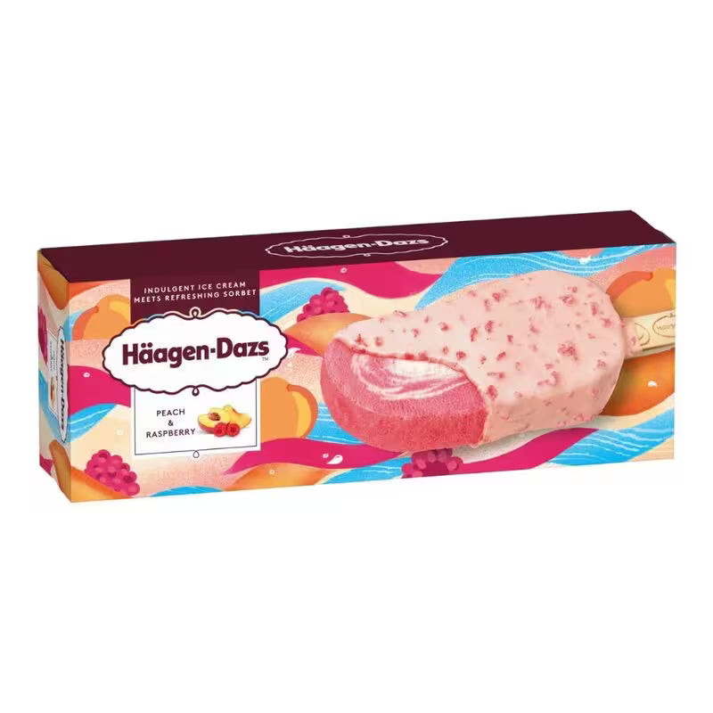 Mrazená Häagen-Dazs Nanuk broskyňa, malina 80ml