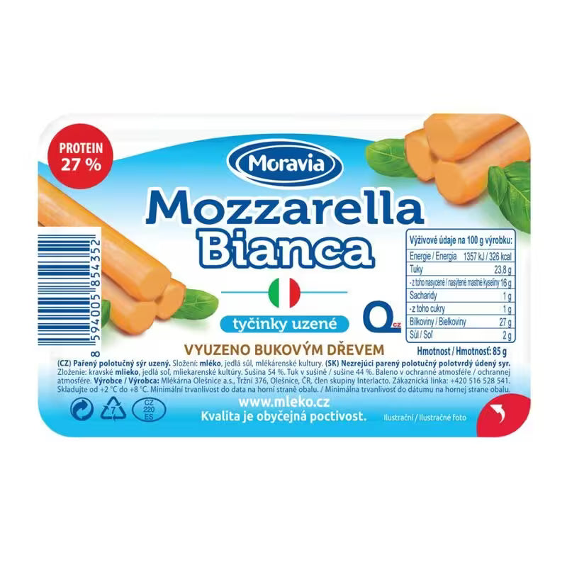 Mozzarella Tyčinky údené Bianca 85g Moravia