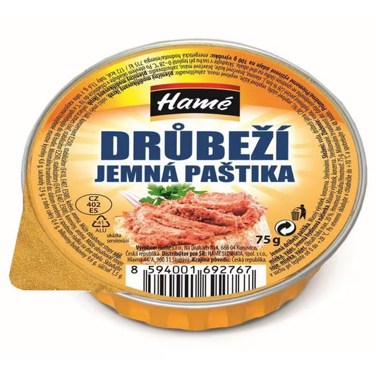 Paštéta Jemná hydinová 75g Hamé