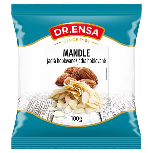 Mandle blanšírované (lúpané) hobľované 100g Ensa