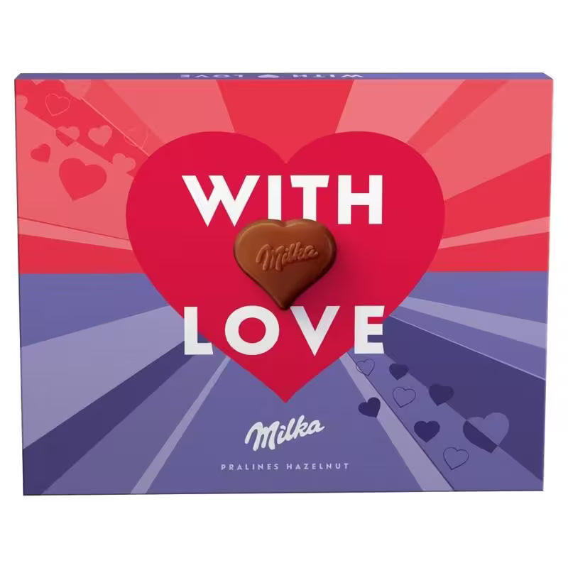 Milka I Love Milka bonboniéra, lieskovooriešková 110g