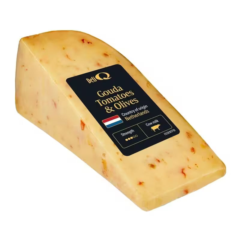 Syr Gouda Paradajky&Olivy cca 135g Deli Q