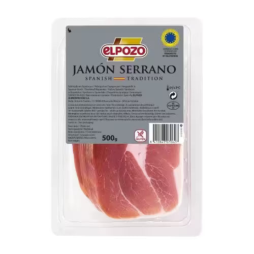 Šunka Jamón Serrano šunka plátky 500g ElPozo