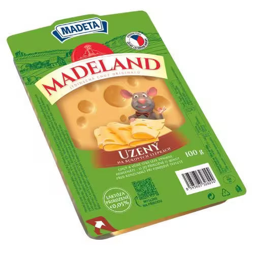 Syr Madeland údený 44 % plátky 100g Madeta
