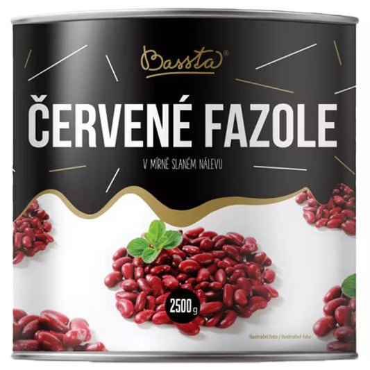 Fazuľa červená v mierne slanom náleve 2,5kg Bassta