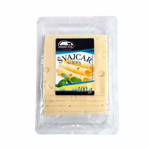 Syr Švajcar 45% plátky 100g Dobrý syr