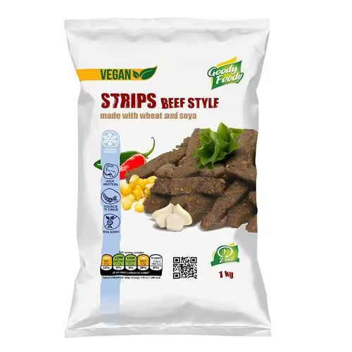Mr.Vegan Strips beef style 1kg Goody Foody