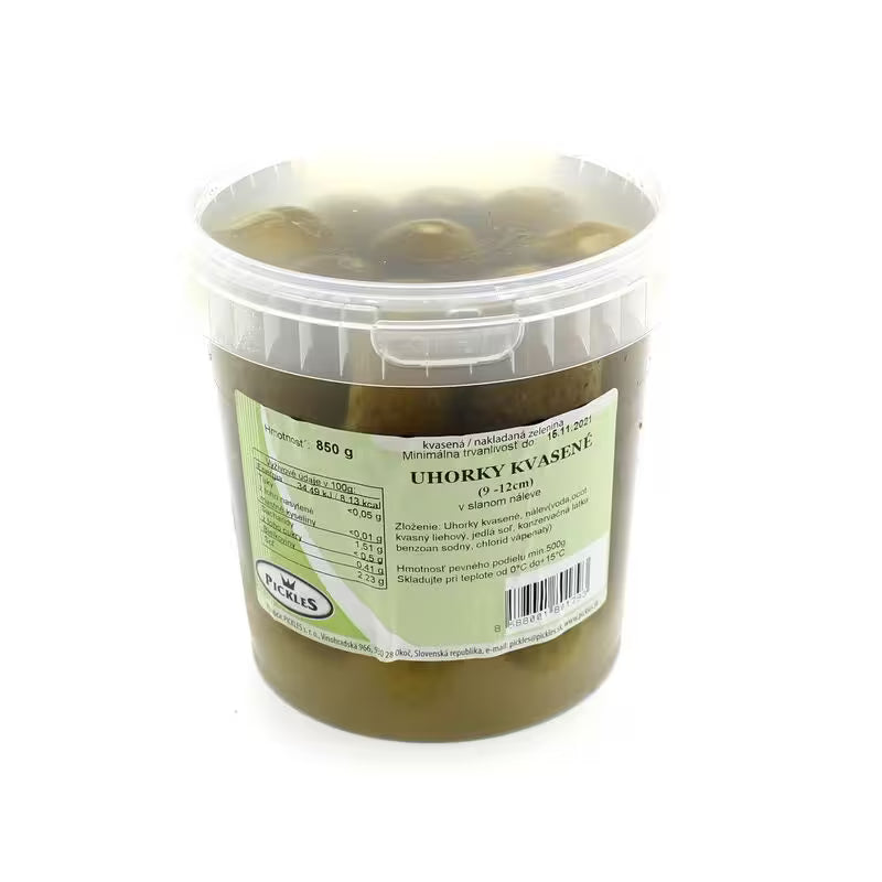 Uhorky kvasené 9-12cm vedierko 850g Pickles