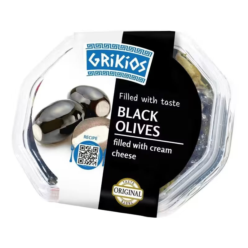 Olivy čierne so syrom 200g Grikios